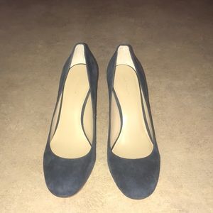 Navy blue Ann Taylor suede block heel